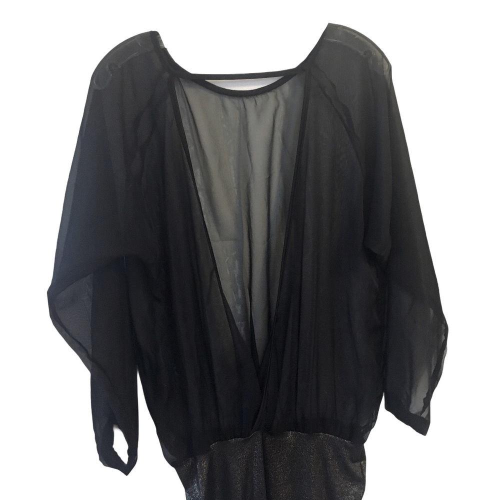 Yandy Black Chiffon See-Through Short Dress